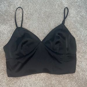 Black- silk, Garage crop top.
